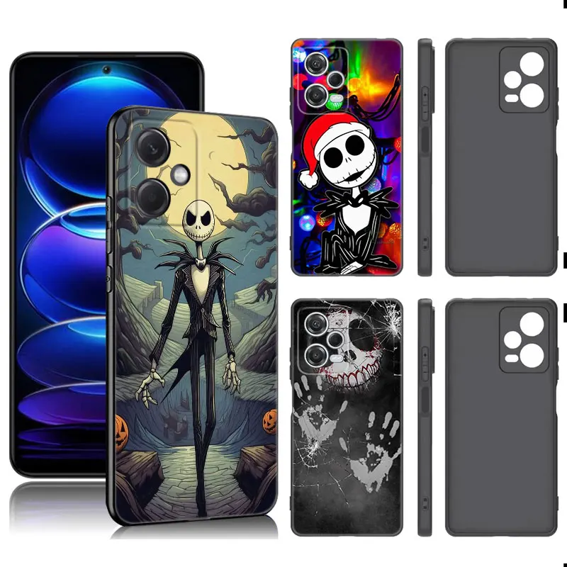 Черный силиконовый чехол Jack Skellington для телефона Xiaomi Redmi Note 9 10 11 11S 11T 12 13 Pro 5G Plus 9S 10S