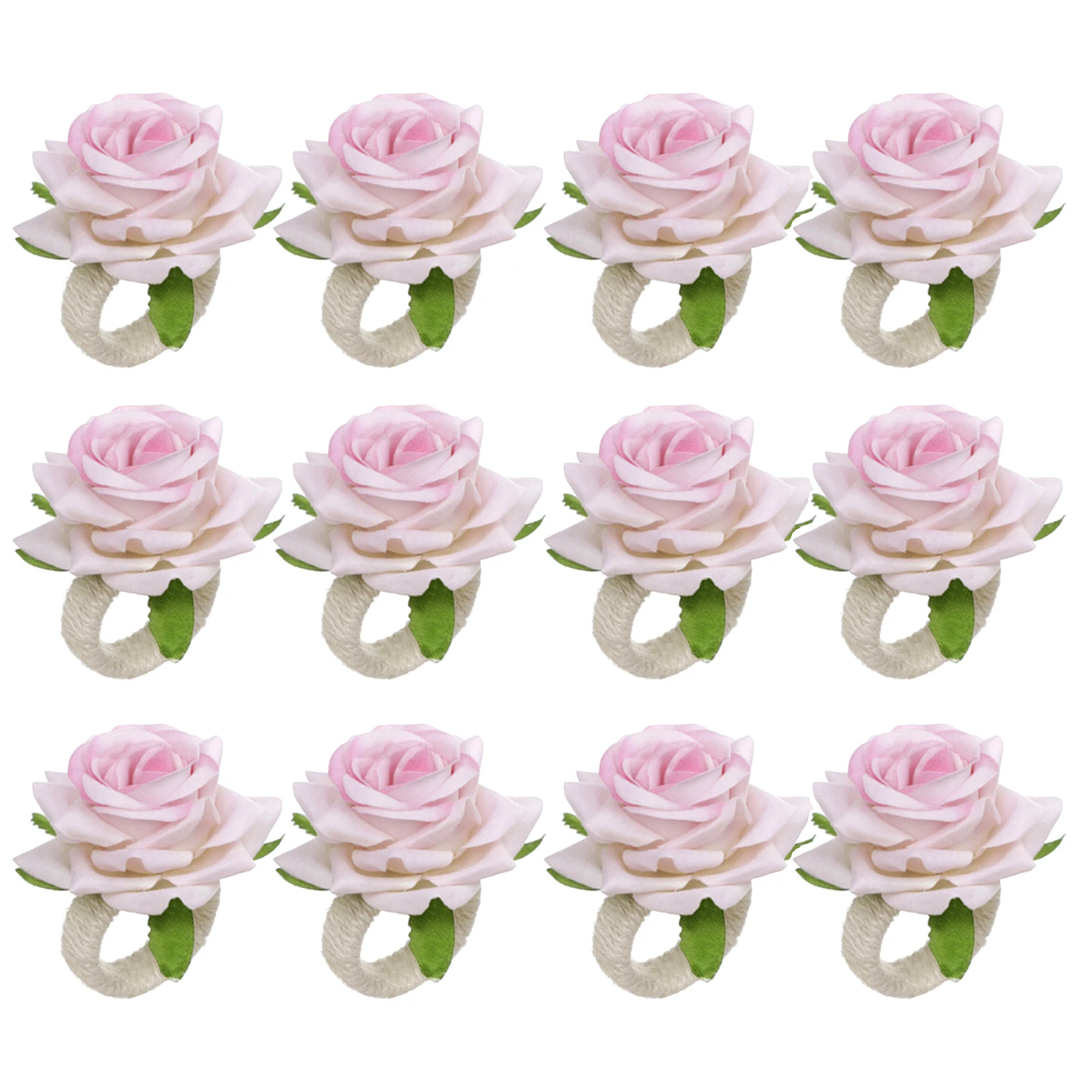 

12 шт. кольцо для салфеток с цветком розы ручная работа День Святого Валентина юбилей для свадебного банкета многоразовое домашнее украшение для стола романтическое