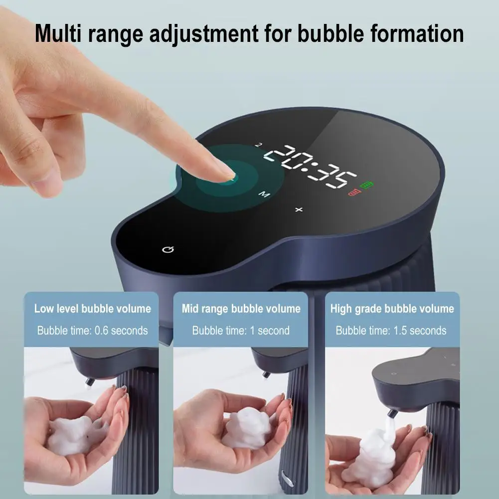 

500ML Automatic Foam Soap Dispenser Large Screen Time Display Touchless Infrared Sensor Liquid Soap Machine Pump Hand Sanitizer