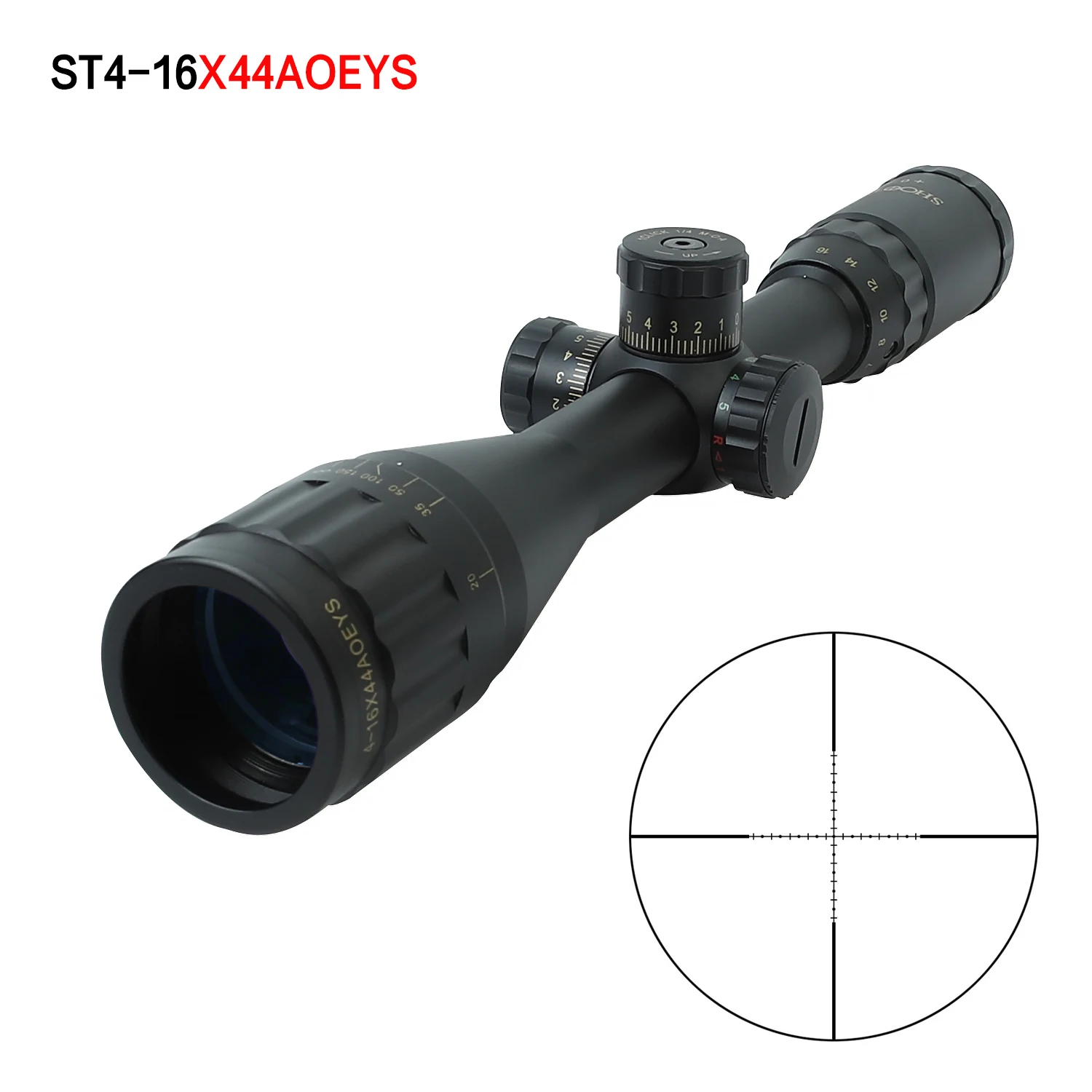 4-16x44 AOE Long Range Riflescope Optic Sight Rifle Scope Green Red Illuminated Hunting Scopes TACTIC airsoft accessories