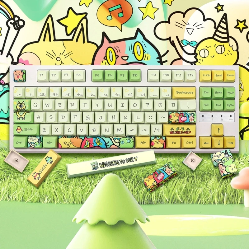 

XDA цветной колпачок для клавиатуры PBT, набор для сублимационной печати для механической клавиатуры