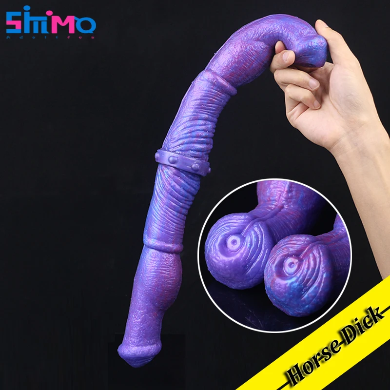 SMMQ 48CM Super Long Double Horse Dildo Animal Silicone Big Penis Butt Plug Flexible G-spot Stimualtor Erotic Toys for Lesbian
