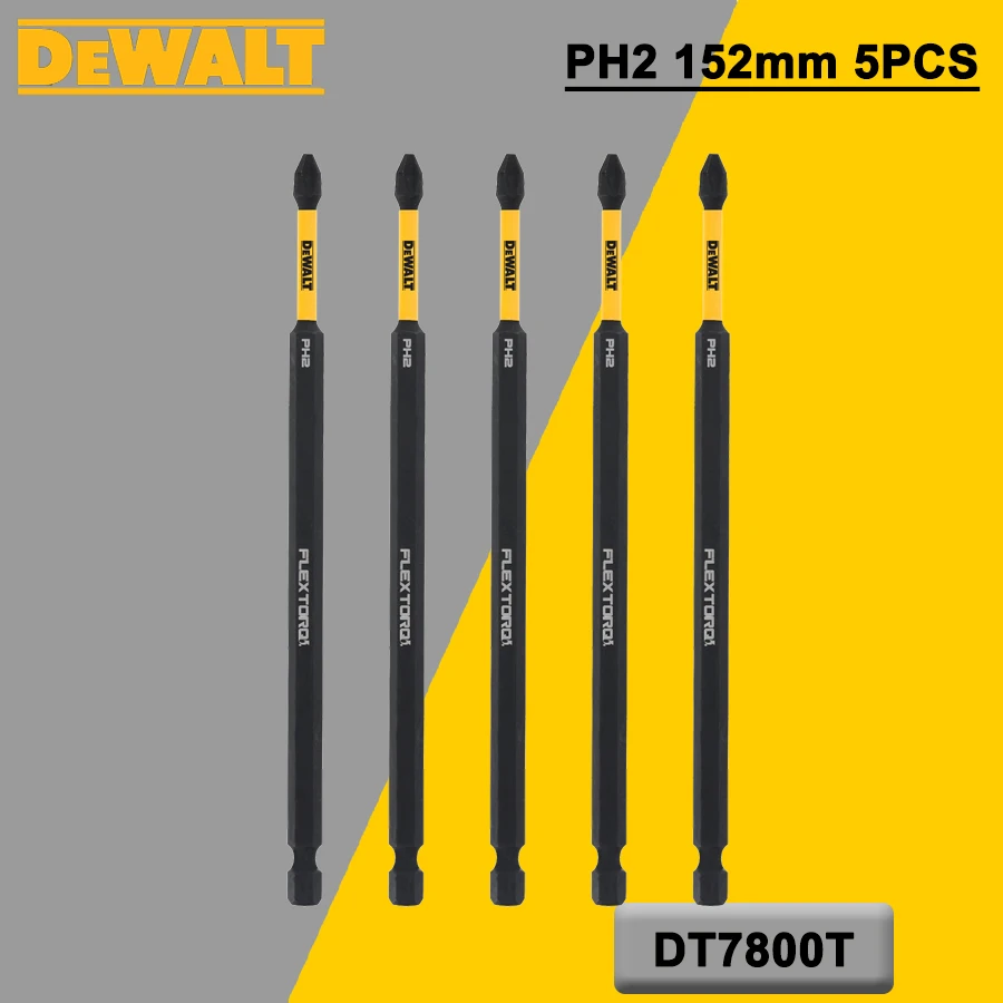 

DEWALT 1/2/5/10 шт. PH2 152 мм оригинальная ударная отвертка электрические отвертки высокой твердости дрель расширенная улучшенная DT7800T