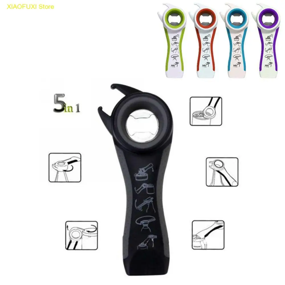 

5 in 1 Creative Multifunction Stainless Steel Can Opener Beer Bottle Opener Super Good Jar Opener Kitchen Tool