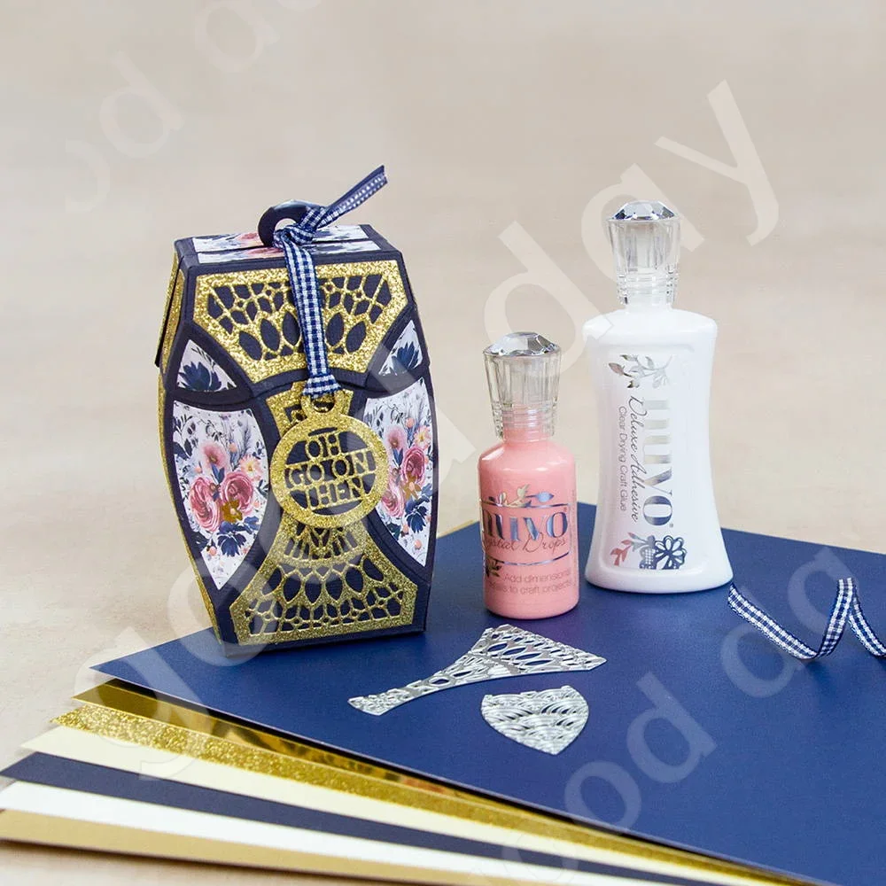 Chamfered Подарочная коробка металлические штампы и прозрачные Сделай Сам