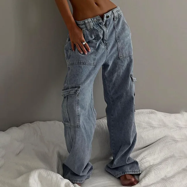 Женские джинсы с отверстиями, широкие брюки в стиле хип-хоп с молнией,  свободные съемные крутые джинсовые брюки в стиле ретро для девушек и  женщин, новинка 2023 | AliExpress