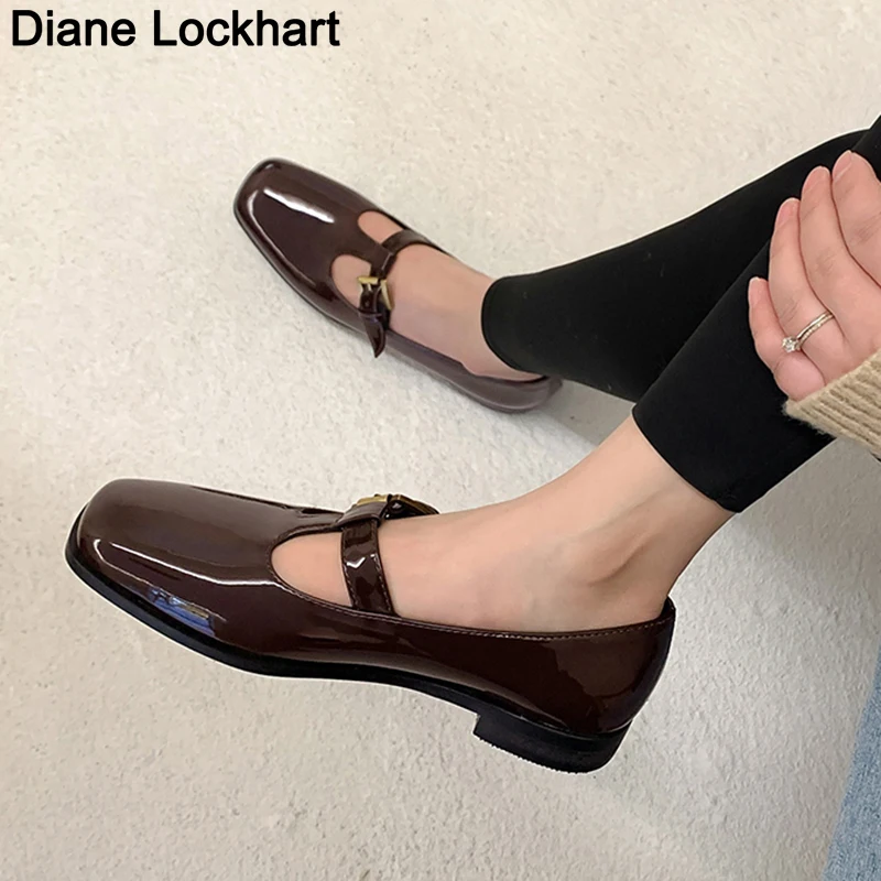

Literary Retro Lolita Women Flats Mary Janes Shoes Round Toe Student Girl Platform T-Strap Buckle Bullock Shoes Causal Flat Pump