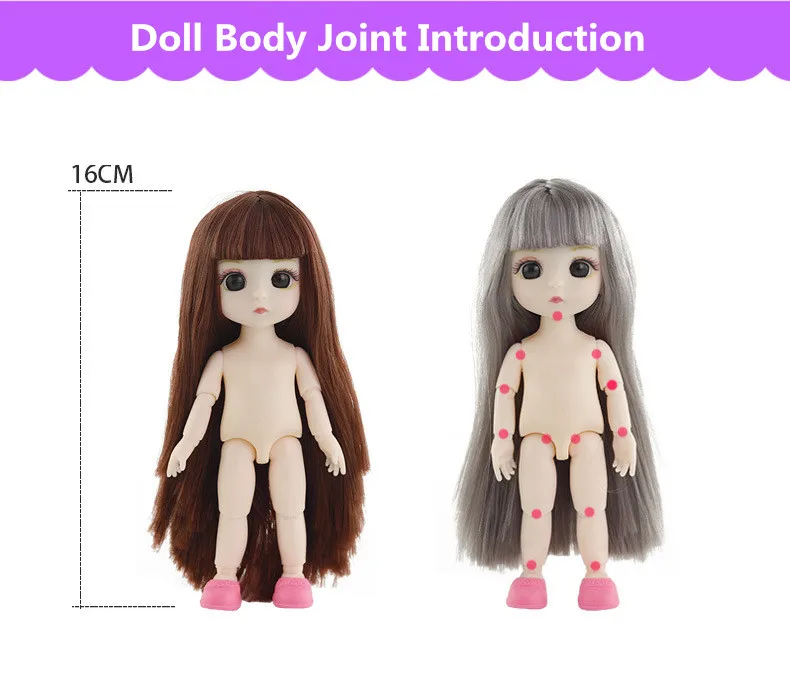 8 шт./компл. 16 см девочка кукла 1/12 BJD Мини 13 шарнир Подвижная изысканная коробка