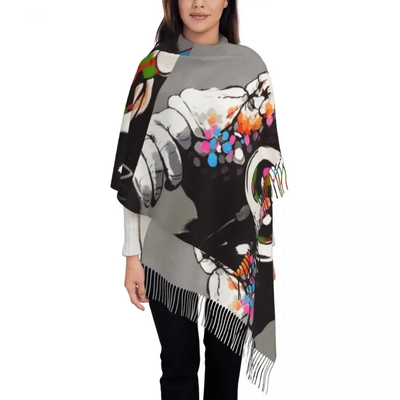 

Banksy DJ Monkey For Women Winter Fall Pashmina Wrap Large Shawl Scarf Ladies