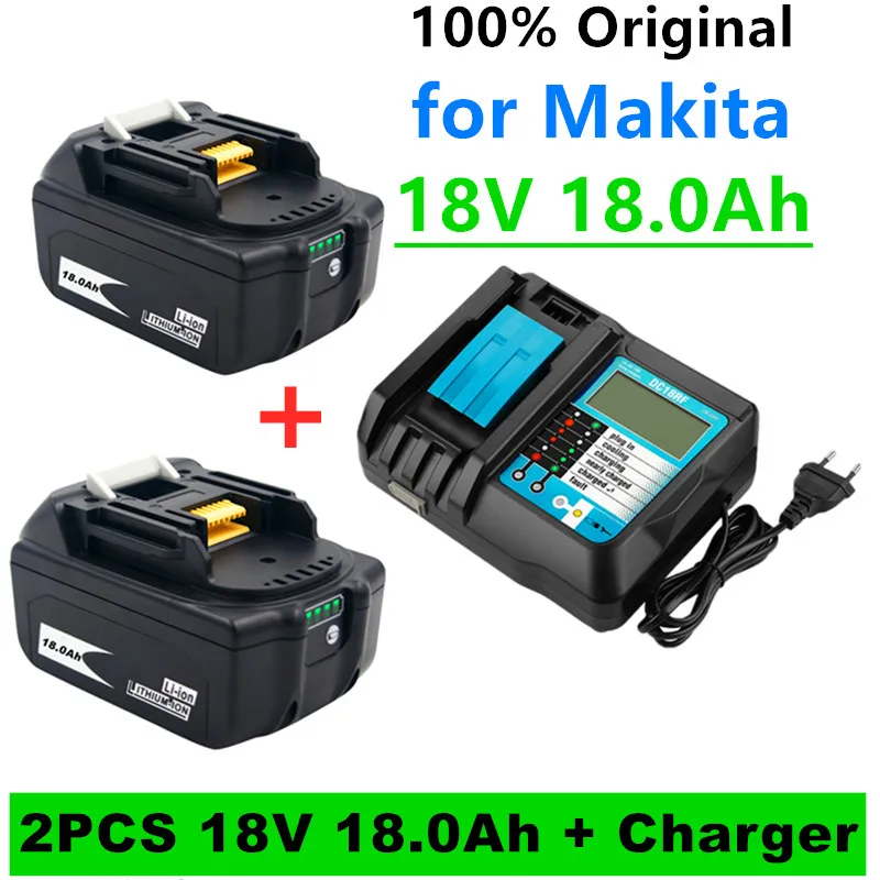 

100% BL1860 Akku 18 V 18000mAh Lithium-ionen für Makita 18 v Batterie BL1840 BL1850 BL1830 BL1860B LXT 400 + ladegerät