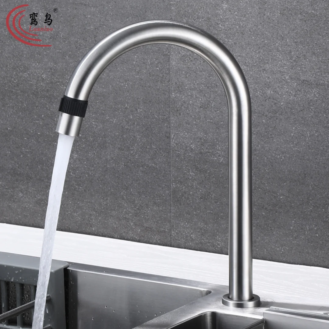 LN Kitchen faucet Replacement Stainless Steel Sink Faucet Spout Kitchen Sink Faucet Pipe Fittings Single Handle Connection