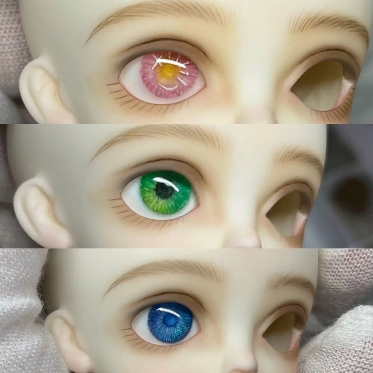 

Pre-sale Resin Eyes For Dolls Accessories Eyes 14mm/16mm/12mm Pink Blue Green Eyeballs Handmade for 1/3 1/4 1/6 BJD Dolls