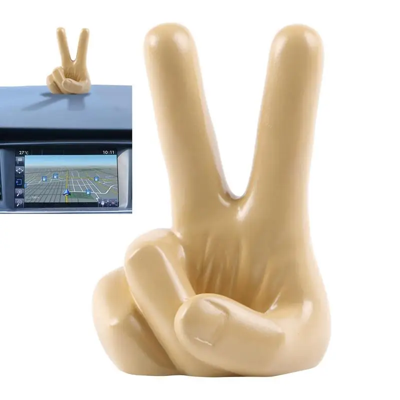 

Hand Finger Gesture Statues Resin Ornament Sculpture Peace Hand Statue Funny Finger Gesture Statue Decor For Home Desktop Shelf