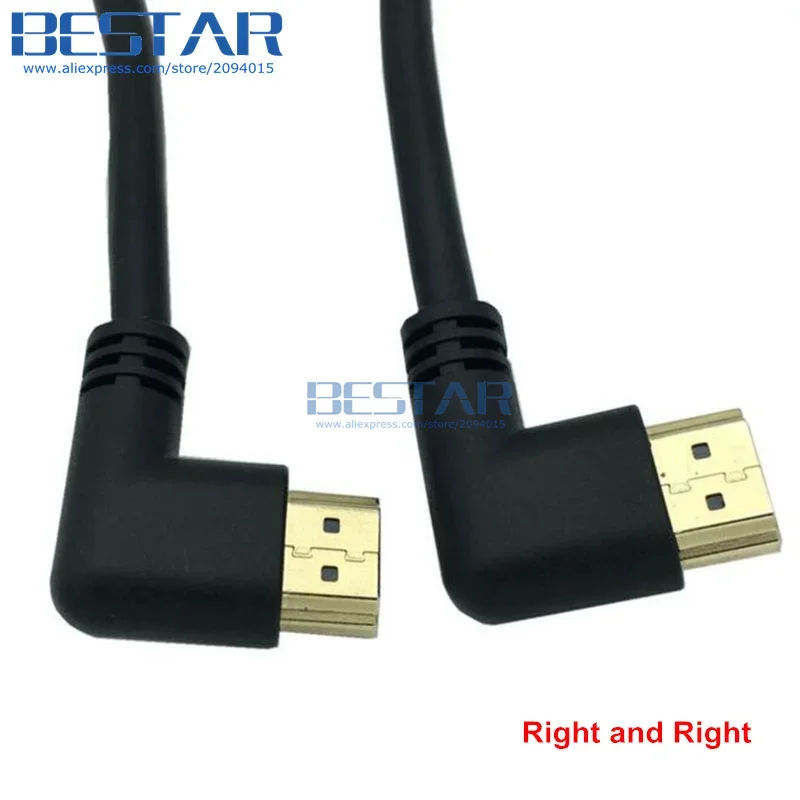Фото Левый или правый угловой 2,0 HDMI-совместимый правый левый угловой удлинительный кабель 10 см 50 см 1 м, угловой кабель HD 2,0 В 4K * 2K @ 60 Гц №5