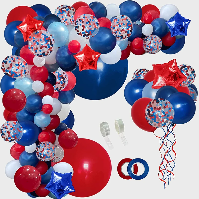 

140 шт., темно-синие воздушные шары в виде гирлянды, тема 4 июля, набор воздушных шаров, Свадебный декор, детский день рождения, Детские праздни...