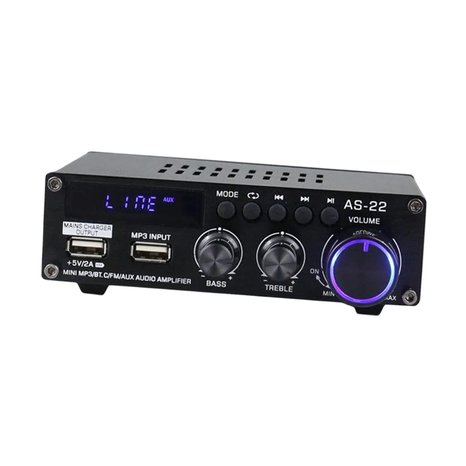 

Audio Stereo Amplifier Receiver 2 Channel Mini Home Theater Power Amp Tabletop USB Player Digital Power Audio Amplifier V5.0
