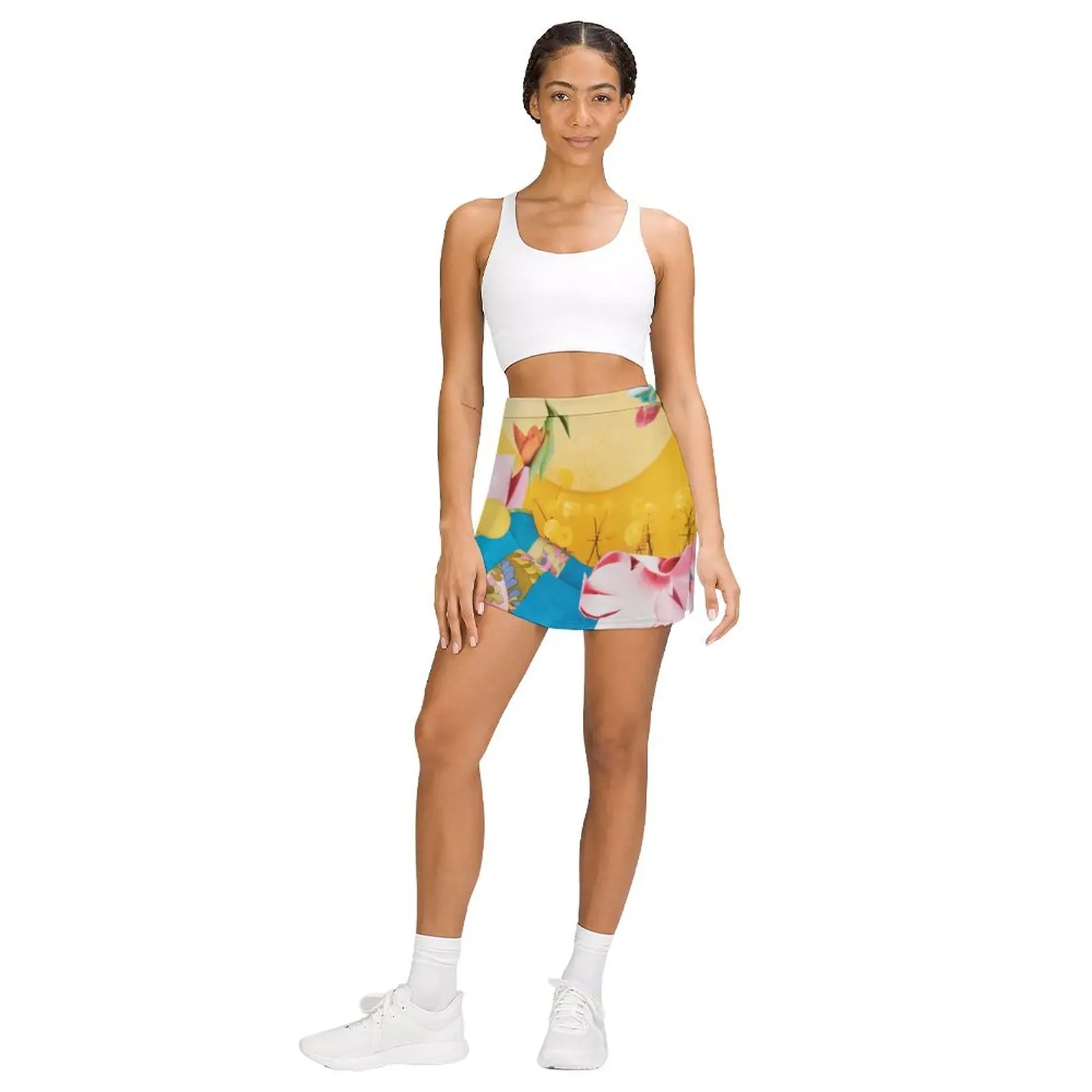 Женская летняя юбка-брюки с эффектом потертости