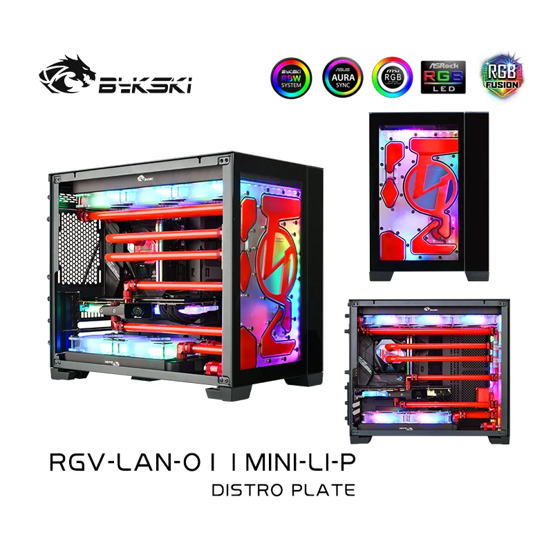 Bykaki RGV-LAN-O11MINI-LI-P,RGB Front Distro Plate Radiator For Lianli O11 MINI Case,Waterway Board Reservoir Water Tank Pump images - 6