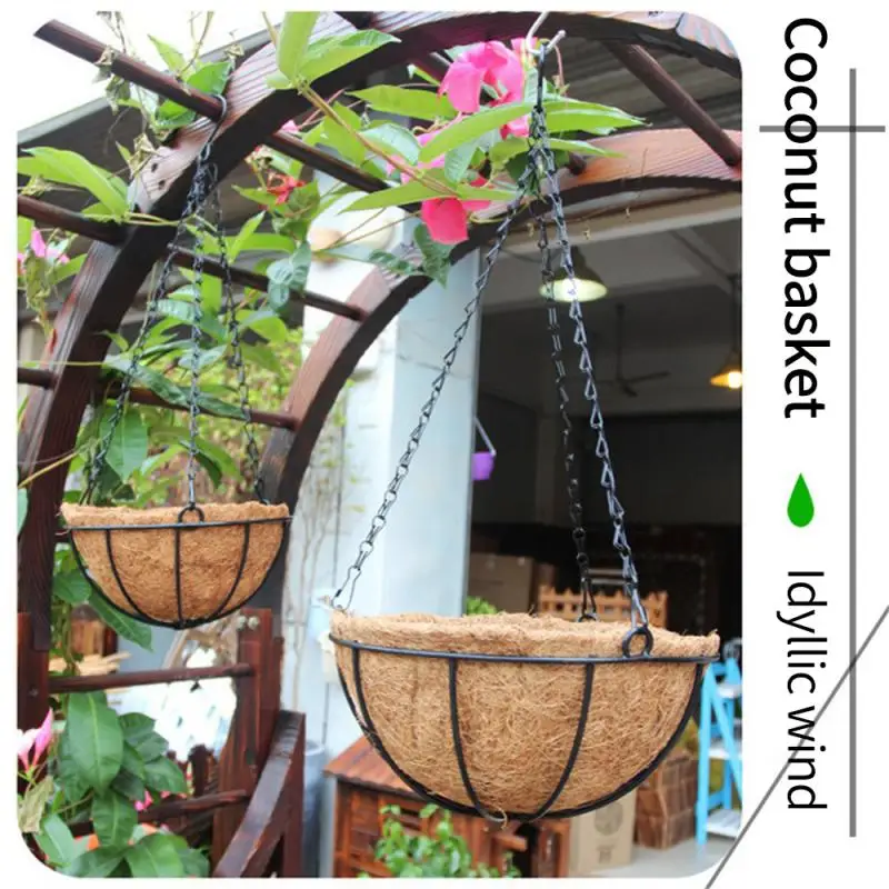 

Metal Hanging Basket For Plants Flower Garden Pot Planters 8/10 Inch Round Wire Plant Holder Pots For Home Balcony Decoration
