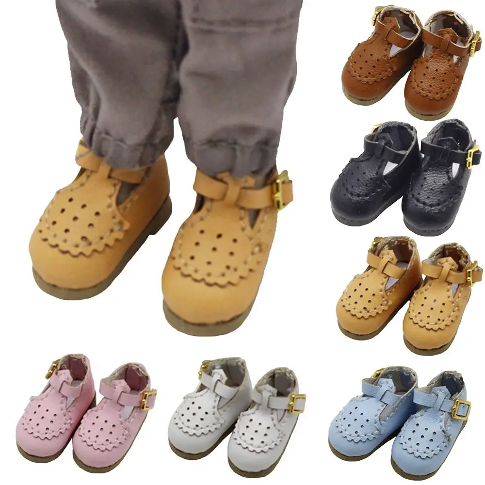 

1/12 Scale Doll Shoes Multicolor Changing Dress Game Leather Dolls Shoes Replacement Accessories T-shaped Buckle Shoes Toy