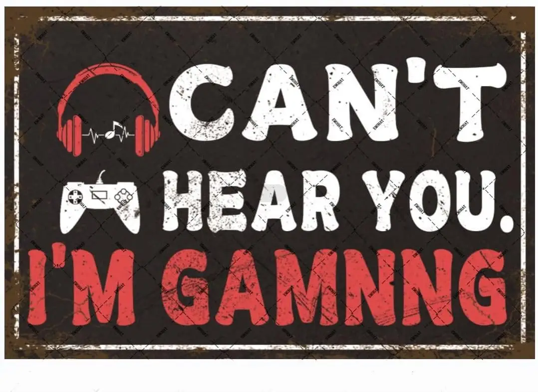 EMOHT Gme Room Metl Tn Sgn Забавный декор Cn't Her You'm Gmng Wll Декор Плакаты Домашний