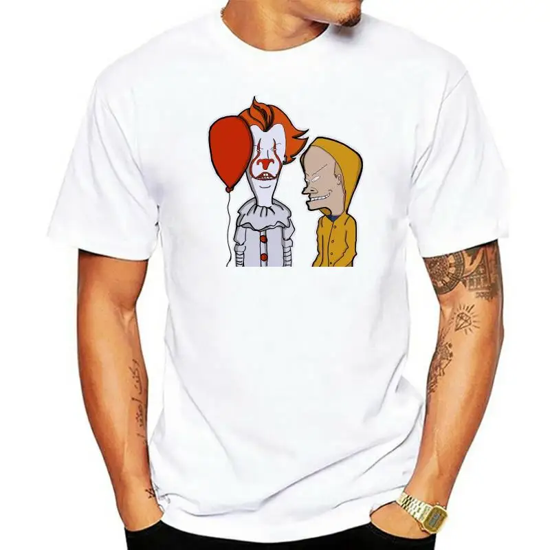 

Camiseta negra de Хэллоуин de Beavis y Butthead X It Pennywise y George, camiseta Harajuku de Hip Hop
