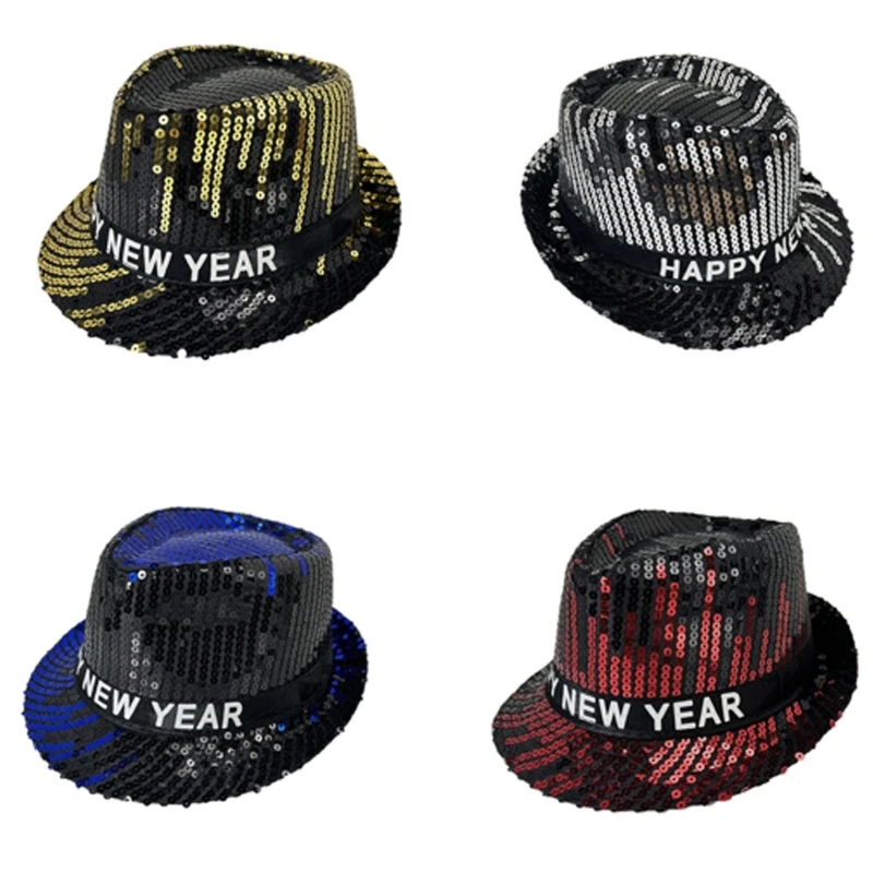 Blingbling Party Hat для мужчин и женщин Happy New Year с блестками Косплэй костюм Stage Show