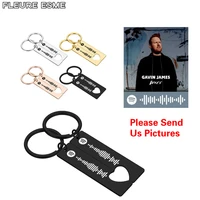 2pcs custom spotify code keychain keyring scannable playlist song clear acrylic song keychain gift for friend