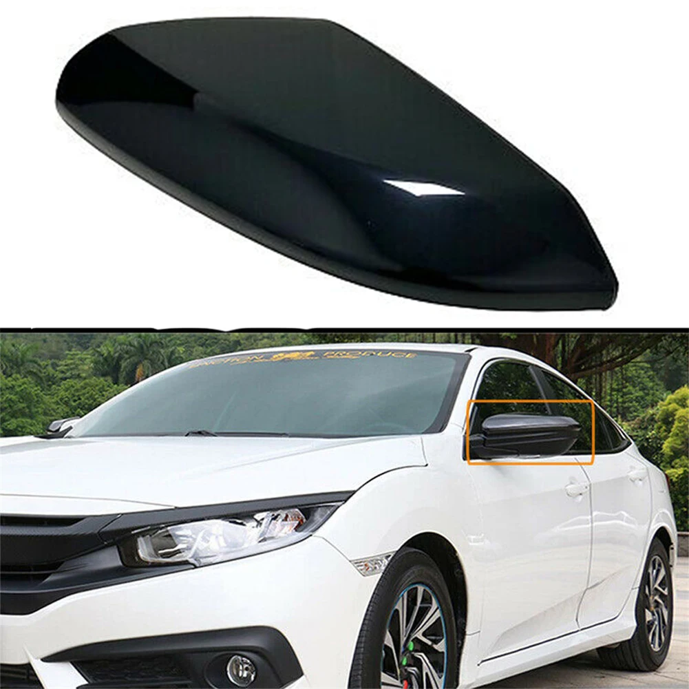 

Glossy Black Car Rear View Mirror Cover Cap Side Wings Protector Trim Outside Mirror Cap Cover Styling For HONDA CIVIC 2016-2021