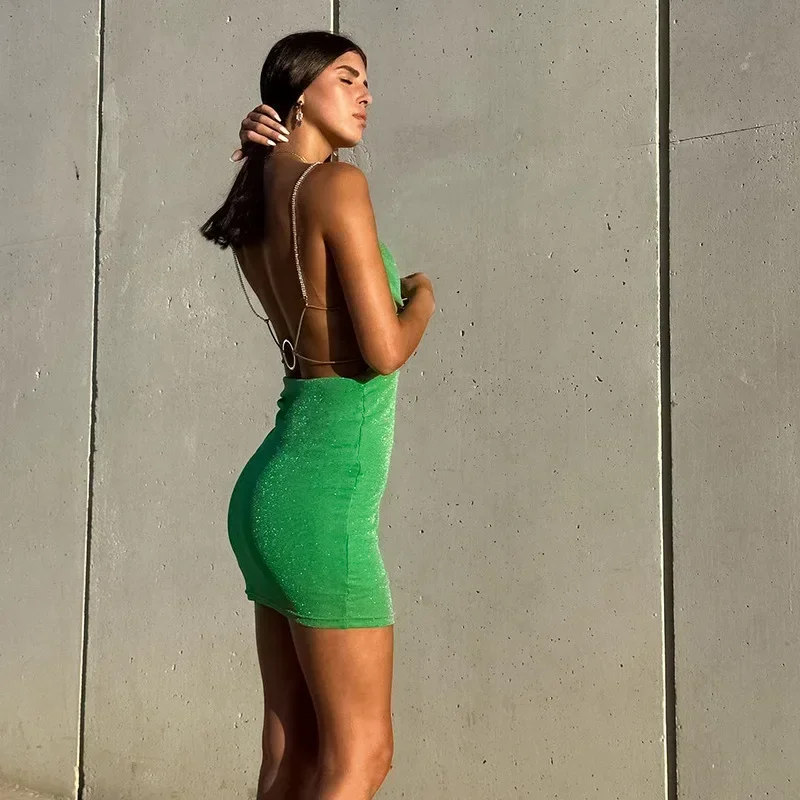 Новинка лета 2024 стильная облегающая юбка с открытым рюкзаком сексуальное платье