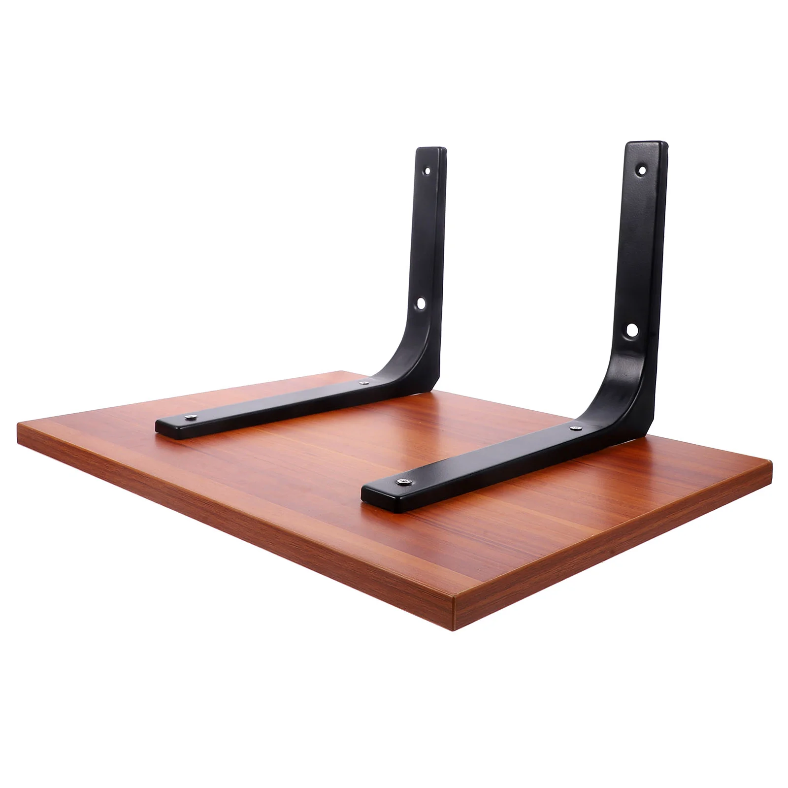 

1 Set Floating Shelves Brackets Metal Shelf Brackets Wall Mounted Shelf Supports with Wooden Board