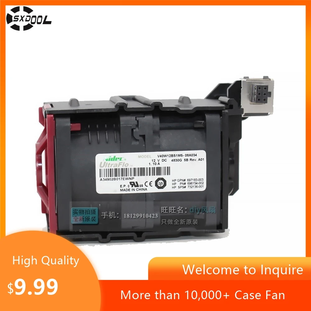 Фото Для V40W12BS1M5-08A034 Высокоскоростной вентилятор 40 мм для HP DL360p Gen8 697183-003 696154-001 №1