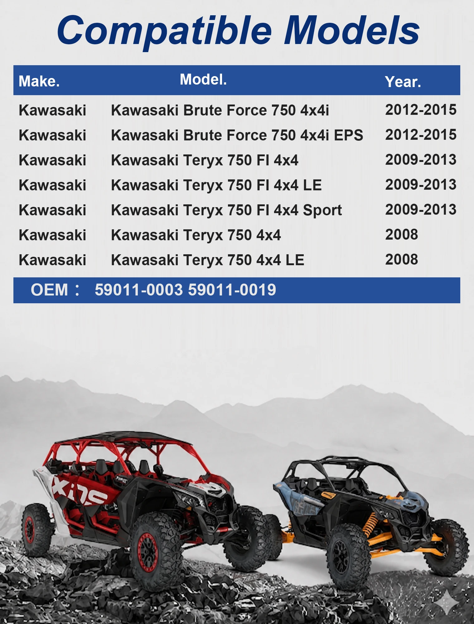 Фото Ремень приводной усиленный 59011-0003 для Kawasaki Brute Force 650 750 2005-2020 / для KFX700 2004-2009 / для Prairie 360 650 700 №2