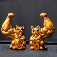 color changing tea pet lucky cat unicorn arm vigorously muscle lucky cat small ornaments creative coffee table accessories
