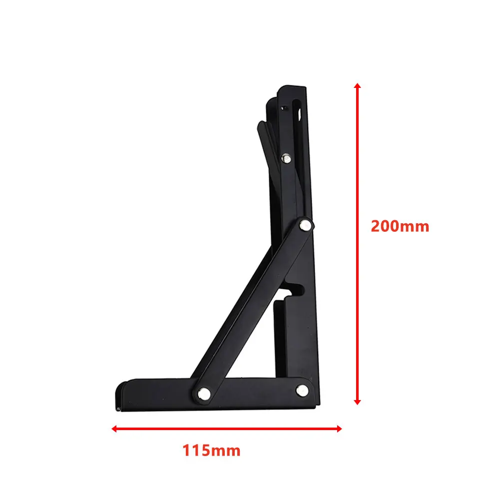 

Caravan Folding Bracket Motorhome Table Shelf 200 X 115mm 2pcs Black Campervan Finish Practical Quality Durable