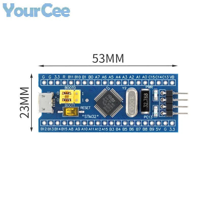 Фото Отладочная плата STM32F103C8T6 STM32F103C8T7, 32-битный микроконтроллер ARM, модуль для обучения разработке MCU, Micro USB Type-C №4