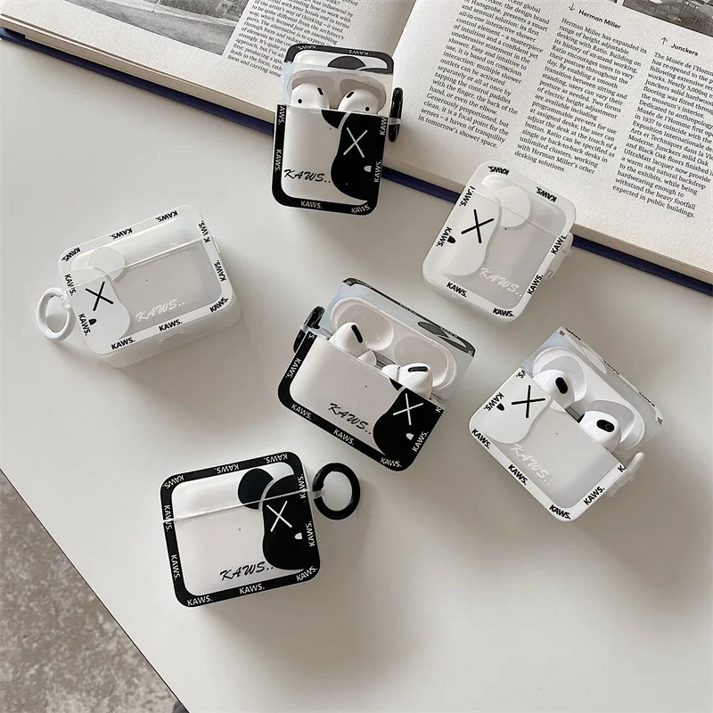 Черный белый модный полупрозрачный чехол для AirPods 3 Apple 2 Pro аксессуары наушников