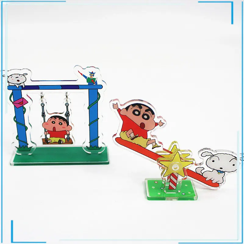 

Japanese Anime Crayon Shin-chan Figures Shinnosuke Nohara Swing Acrylic Standing Card Different Style Models Desktop Decoration