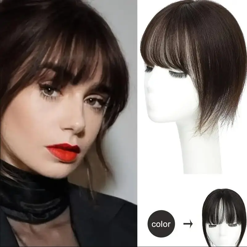 

100% человеческие волосы, шелковая база, верхняя часть волос, верхняя часть волос с челкой для женщин, прямые волосы для женщин, верхняя часть волос ручной работы