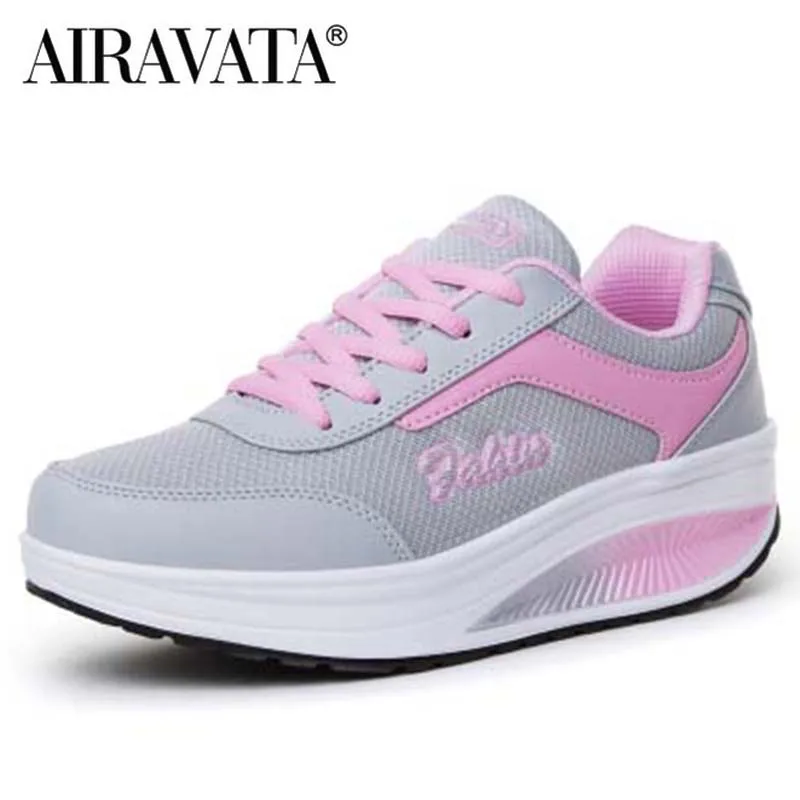 Lady Fashion Fitness Shoes Sport Breathable Shake Shoes Women Mesh Shoes Casual Platform Sneakers