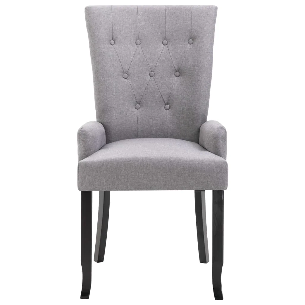 

Kitchen Dining Chairs for Dining Room Decor with Armrests Light Grey Fabric
