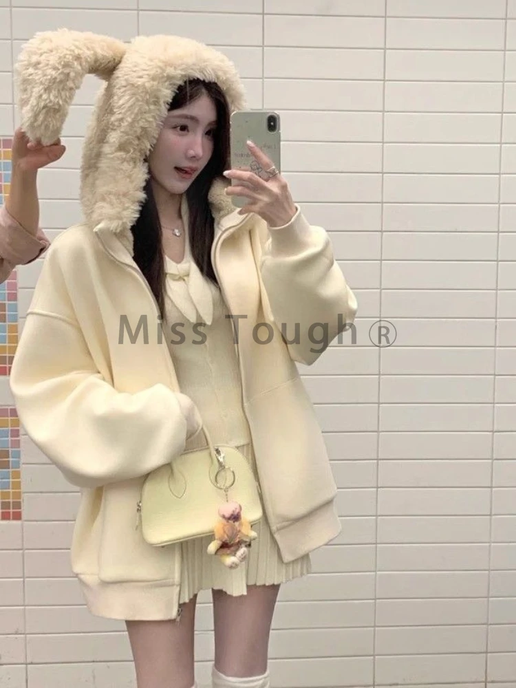 Трикотажные комплекты с кроличьими ушками и лацканами длинными рукавами