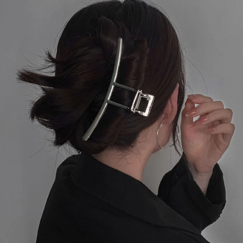 Женские металлические заколки серебристого цвета 1 шт. модные заколки-пряжки для