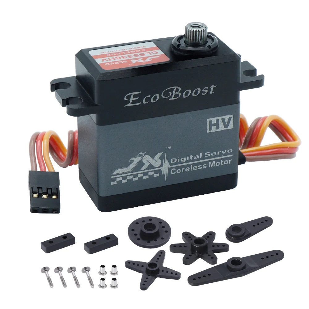 Цифровой сервопривод JX Ecoboost CLS6336HV, с большим крутящим моментом, с ЧПУ, без сердечника, для радиоуправляемых моделей вертолетов и автомобилей, 36 кг