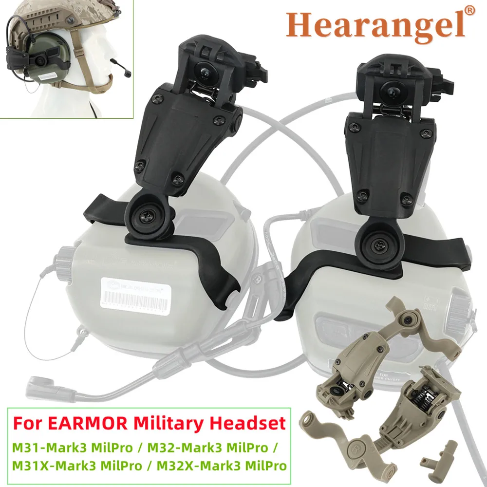 Tactical Headset Helmet Mount Kit ARC Rail Adapter for EARMOR M31-Mark3/M32-Mark3/M31X/M32X Military Headset electronic earmuffs