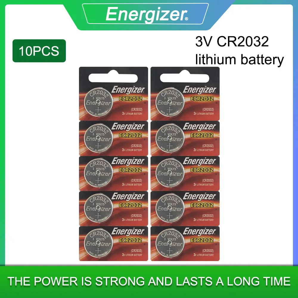 

10PCS Original Energizer CR2032 Button Cell Battery 3V Lithium Batteries for Watch Toys Computer Calculator Control DL/CR 2032