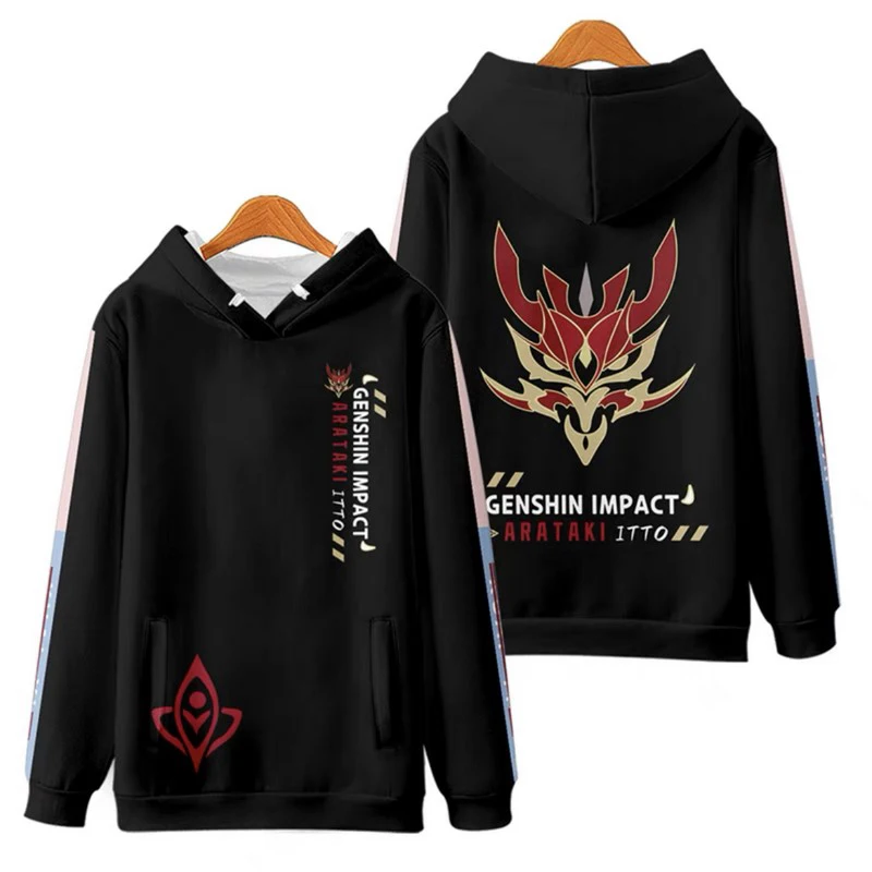 

Game Genshin Impact Hoodie Children Arataki Itto 3D Hoodies Men Women Sweatshirts Streetwear Loose Boys Girl Kids Clothes