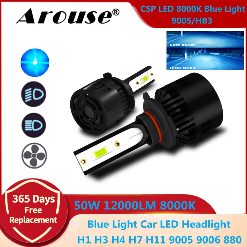 

2 шт., 9005 HB3 светодиодный ные лампы H7 50 Вт 8000 лм K