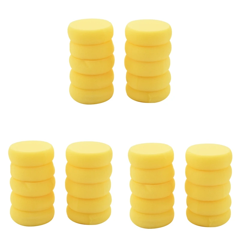 

30Pcs Round Synthetic Artist Paint Sponge Craft Sponges For Painting Pottery Watercolor Art Sponges Yellow 2.75Inch