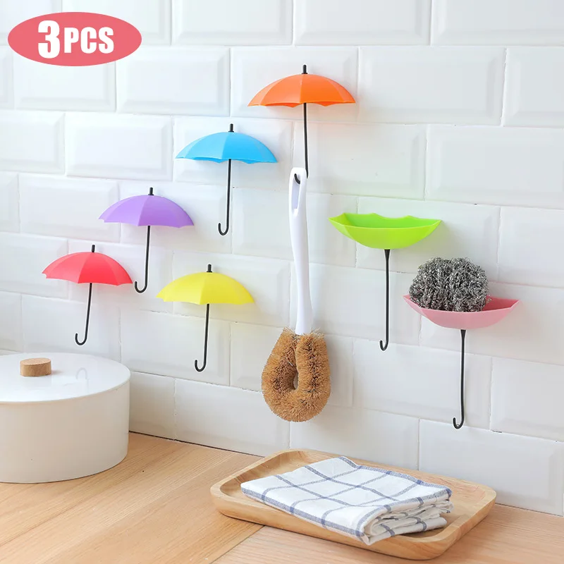 

3PCS Self Adhesive Wall Hanging Hook Kitchen Bathroom Door Back Towel Key Hanger Multipurpose Hooks For Hanging Storage Gadgets